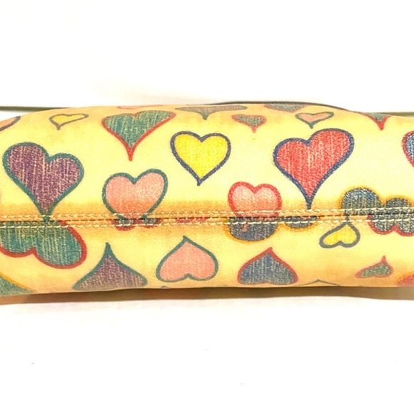 Dooney bourke canvas print Colorful Heart Patterned  shoulder Women's Bag - Picture 3 of 7